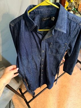 Lauren Ralph Lauren Dark Blue Denim Long Sleeve Dress